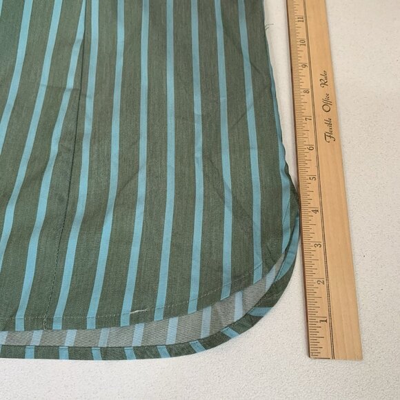 Lane Bryant Button Up Top NEW Womens 22 Green Striped Button Cuffs Casual Office - Picture 7 of 10